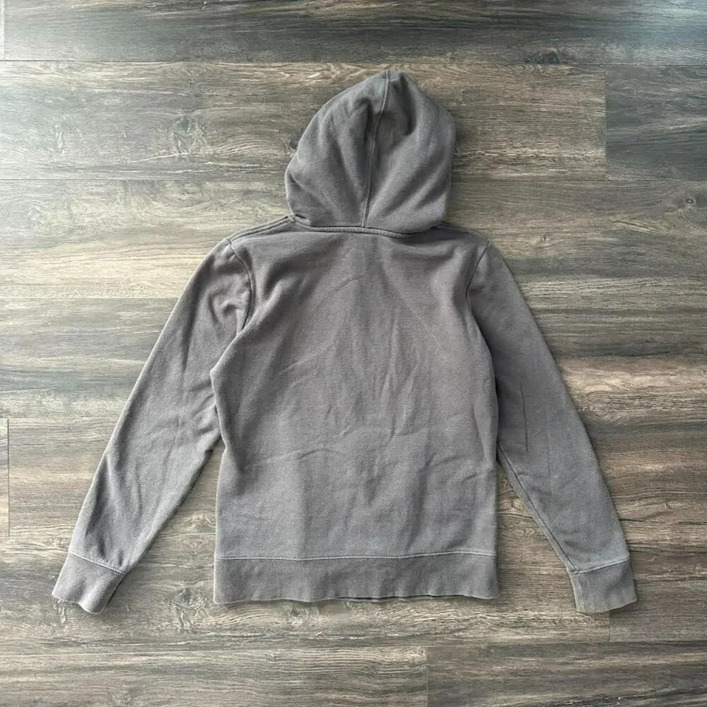 The North Face Classic Gray Hoodie Pink Logo Pullover Sweatshirt Women's Medium - Picture 4 of 7